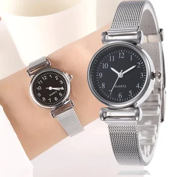 Женские часы с сетчатым ремешком, кварцевые часы с маленьким циферблатом, женские наручные часы, Подарки для девушки Reloj De Mujer 시계 여성