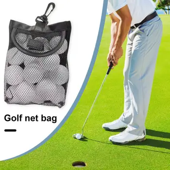 Сетчатая сумка для гольфа с крепежной лентой, Большая емкость для занятий спортом в помещении и на открытом воздухе, сумка для хранения мячей для гольфа, аксессуары