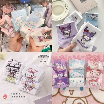 Sanrio Family Оптовая продажа носков, мультфильмов, милых студенток среднего возраста, впитывающих пот, защищающих от запаха, товаров для дома и студентов