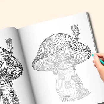 Книжка-раскраска для детей, снимающая стресс, упражнение по копированию, книга для рисования, Цветочные растения, животные, пейзажи, обучение управлению ручкой