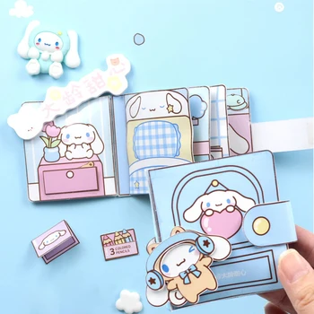 Игры с наклейками Sanrio Тихая игрушечная книжка Kawali My Melody Cinnamoroll Самодельные поделки Забавный подарок для девочек Подарок для снятия стресса с детей