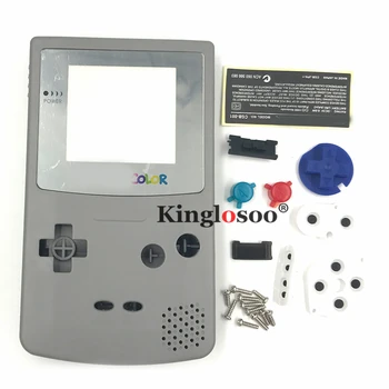 Полный комплект запчастей для ремонта корпуса для Nintendo Game Boy Color system, аксессуары для GBC, комплекты для замены кнопок корпуса, наклейки