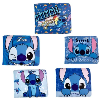 Disney Lilo Stitch Унисекс, 2-Кратный Короткий Кошелек Из Искусственной Кожи, Милый Кошелек Для Женщин и Девочек, Мини-Сумочка, Подарок На День Рождения