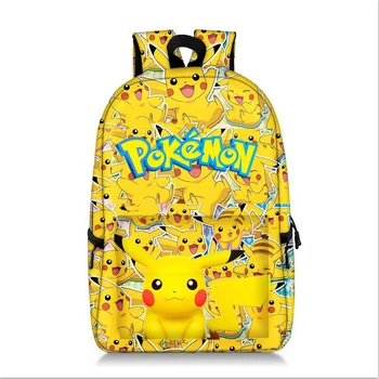 Новый рюкзак с рисунком Покемона из аниме Пикачу, Милый студенческий детский школьный рюкзак для ноутбука, рюкзак большой емкости