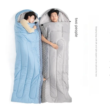 Спальный мешок для кемпинга на открытом воздухе, надувной матрас для кемпинга, Походная кровать для кемпинга, матрасы для сна, конверт для взрослых, спальный мешок