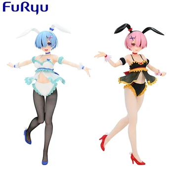 Оригинальные Подлинные FuRyu BiCute Bunnies Re: Zero, Начинающие Жизнь в Другом мире 27 см Rem Ram Фигурка Модель Игрушки Коллекция Кукол