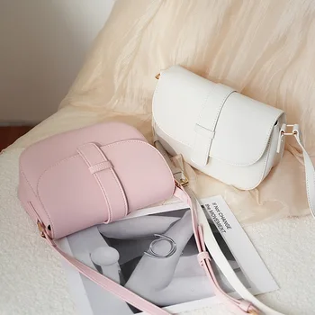Женские сумки Тренд 2023, модная седельная сумка через плечо, маленькая однотонная летняя сумочка Ins Crossody для женщин, зеленая, Розовая, Черная, белая