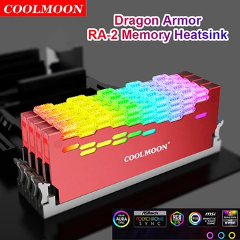 COOLMOON RA-2 RAM PC Memory Bank Охладитель Радиатора 5V ARGB Красочный Распределитель Тепла Memory Stick Охладитель для Настольного Компьютера PC