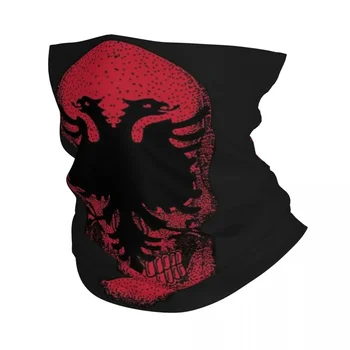 Бандана с черепом, флаг Албании, повязка на шею, волшебный шарф с принтом, теплый головной убор для верховой езды, унисекс, ветрозащитный для взрослых