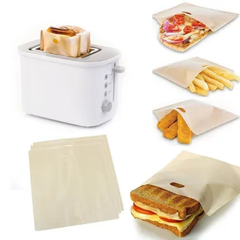 3 шт. / компл. Многоразовый пакет для тостера из стекловолокна С антипригарным покрытием, термостойкие пакеты для тостов, сэндвичей, кондитерских инструментов для микроволнового нагрева.