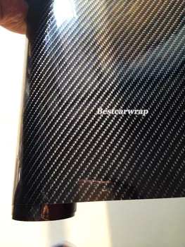Черная 6D Глянцевая Виниловая пленка Из Углеродного Волокна Для Обертывания Автомобиля Ноутбуком С Выпуском воздуха, Как настоящие углеродные ПЛЕНКИ Размер: 1.52 * 18 м