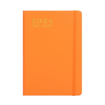 Карманный планировщик на 2024 год, Календарь на 2024 год, еженедельный ежемесячный планировщик с карманом, эластичная застежка, страницы для заметок, ежемесячные вкладки