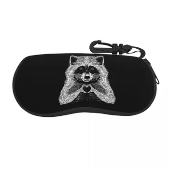 Солнцезащитные очки Cute Love Raccoon Мягкий футляр для очков с неопреновой застежкой-молнией в виде ракушки Енота и Панды, Футляр для очков, Изготовленная на Заказ Защитная коробка для очков