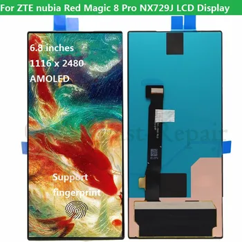 Оригинальный Amoled 6,8 Дюйма Для ZTE Nubia Red Magic 8 Pro NX729J ЖК-дисплей с Сенсорным Экраном и Дигитайзером для Red Magic 8Pro lcd