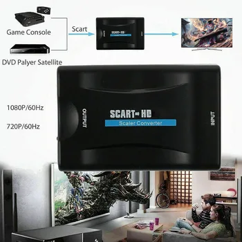 Преобразователи видео-аудио сигналов, высококлассные адаптеры HD 1080P SCART в HDMI-совместимый ресивер для аксессуаров бытовых компьютеров