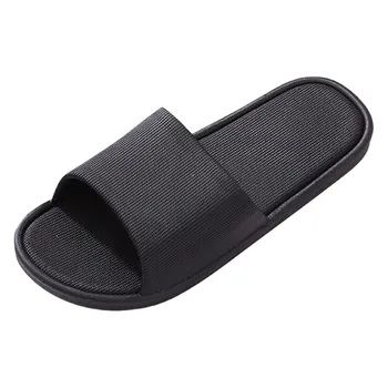 Мужская парная обувь Однотонные нескользящие тапочки с открытым носком Летние домашние тапочки для женщин Пушистые носки-тапочки для женщин