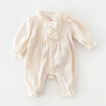 Одежда для маленьких девочек 0-18 месяцев, комбинезон, комбинезон для новорожденных, комбинезон с длинными рукавами, детский костюм, милые детские комбинезоны, наряды