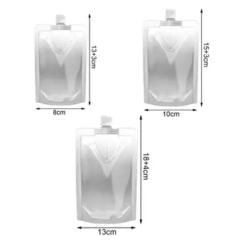 Прочная сумка для жидкости с завинчивающейся крышкой и носиком, не содержащая BPA, Прозрачные емкости для жидкости, сумки для туалетных принадлежностей с носиком для отпуска