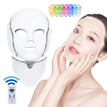 7 Цветов Светодиодная светотерапевтическая маска для лица, Фотонная Антивозрастная маска против морщин, Омолаживающая Беспроводная маска для лица, устройства для ухода за кожей Beatuy
