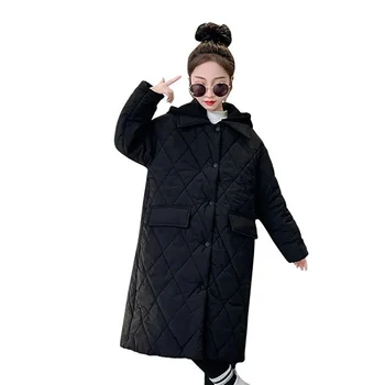 Длинное пальто для девочек, верхняя одежда, однотонные пальто для девочек, детское пальто в повседневном стиле, детская одежда для подростков, одежда для девочек