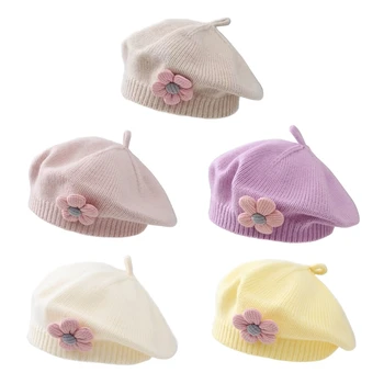 Зимняя теплая шапка принцессы для маленьких девочек, милые вязаные шапочки, ветрозащитные шапочки, стильная детская шапочка для младенцев 6 М-4 Т