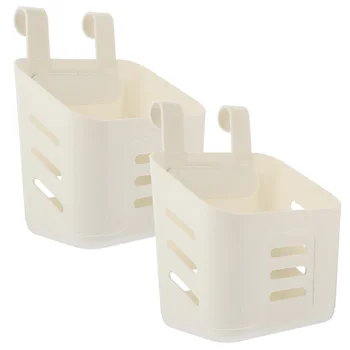 2шт Настенных корзин Корзины для хранения в ванной Пластиковые Органайзеры для туалетных принадлежностей Кухонные держатели для хранения