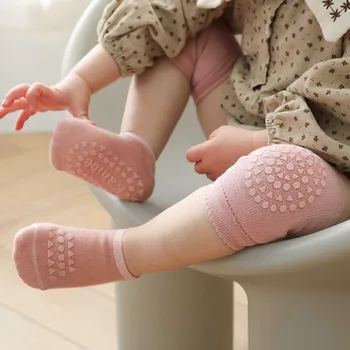 Летние осенние наколенники для детей 0-3 лет + комплект носков для прогулок, детские противоскользящие спортивные носки для ползания, защитные носки для малышей