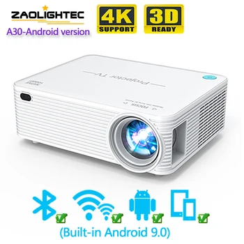ZAOLIGHTEC A30 Поддерживает 4K Native 1920x1080P Smart Android Outdoor Wifi LED Видео Домашний Кинотеатр 1080P HD Проектор для Смартфона