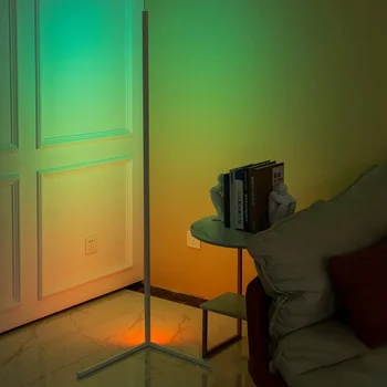 Угловой торшер RGB LED с регулируемой яркостью Угловой торшер для спальни, гостиной, внутренних стоячих светильников для украшения дома