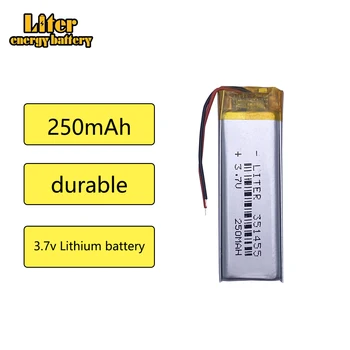 li-po полимерная аккумуляторная батарея 351455 250 мАч 3,7 В ручка для записи специальная батарея высококачественная электрическая ручка для чтения точек сердечника