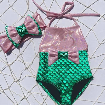 Купальники Русалки для маленьких девочек, цельный купальник-бикини, купальный костюм 2019, летняя пляжная одежда для маленьких девочек, прямая поставка