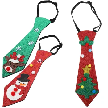 3 шт. Рождественские галстуки на шею, Новинка, Блестящие галстуки, Декоративные Рождественские галстуки, реквизит для костюмов