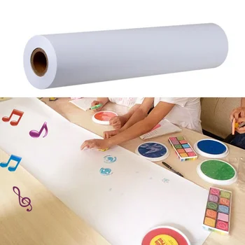 Белый рулон бумаги для рукоделия, мольберт, рулон бумаги для детской настенной упаковки подарков, 45 см x 10 м