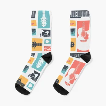 Носки с гитарным коллажем, кавайные носки для мальчиков в стиле хип-хоп, женские