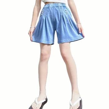 Джинсовая юбка для девочек, однотонные детские джинсы, повседневный стиль для девочек, детские джинсы для подростков, детская одежда 6 8 10 12 14
