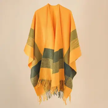Женская шаль, Модный ветрозащитный Длинный шарф, шаль, осень-зима, женский шарф, Шаль Богемной геометрической формы, Плащ, Уличная одежда