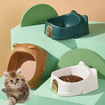 Миска для еды для кошек и собак, миска для еды большой емкости, миска для воды в форме милого счастливого кота, контейнер для ежедневного использования