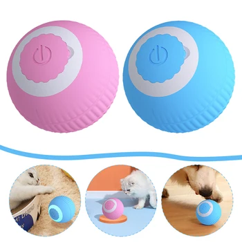 Электрические игрушки с мячом для кошек, USB Перезаряжаемый самовращающийся мяч, ABS Интеллектуальный катящийся игрушечный мяч для игры с котенком и собакой