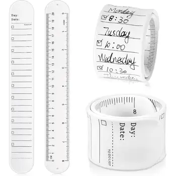 Силиконовые браслеты для составления списка дел Многоразового использования, Стираемый браслет для заметок, Водонепроницаемый браслет для учебы, Ежедневник, Работа
