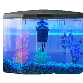 Aqua Culture 6,5-галлонный набор для аквариума с шестигранной головкой Пластик с 7-цветным светодиодным освещением и фильтром питания аквариум