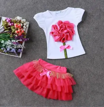 Детская одежда Детская кружевная юбка-пачка одежда с большим цветком для ребенка от 1 до 5 лет