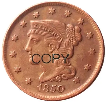 Монеты США 1850 г. Плетеные волосы крупные центы 100% Медные монеты