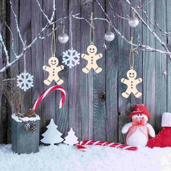 Имбирный человечек с вырезом на двери и окне, подвесные украшения, вечерние подвески с веревками, фетр, новогодние подарки для детей