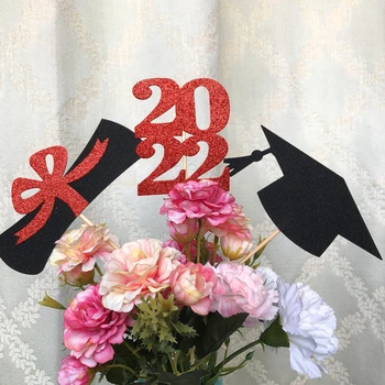 Украшение для выпускного вечера 2022 года, 15 шт. шляп с бантом в форме номера, столешницы, праздничные принадлежности