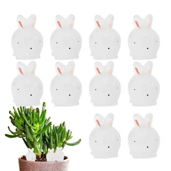 Светящийся мини-кролик, 10 шт., набор мини-кроликов, миниатюрные фигурки кроликов из смолы, портативные, симпатичные, крошечные, объемные, светящиеся в темноте