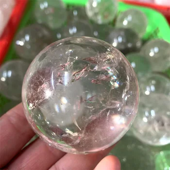 Природный камень резьба драгоценный камень Кристалл исцеление камень прозрачный кварцевый шар для продажи