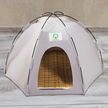 Крытая кровать для собаки и кошки, водонепроницаемая палатка для кошки с подушкой / летним ковриком, собачий домик, Дышащий Портативный для котенка, щенка, собаки, кролика