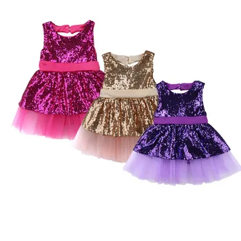 Citgeett Princess Kids Платье без рукавов с пайетками для маленьких девочек, праздничное платье, Свадебное платье с открытой спиной и бантом в виде сердца, Милые кружевные платья