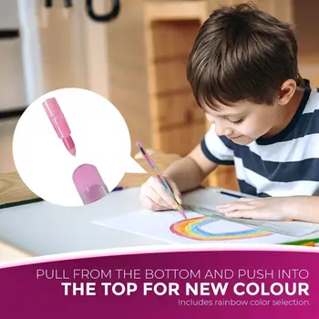10 Шт, 11 цветов, Точка подкачки, Школьные принадлежности, палочка для рисования маслом, Круглый карандаш, Цветная ручка, раскрашенный карандаш