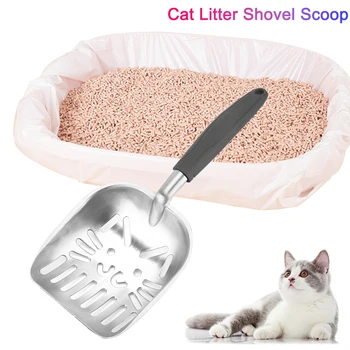 Металлический совок Для чистки кошачьего песка, Инструмент для чистки домашних животных, Принадлежности для чистки фекалий собак и кошек
